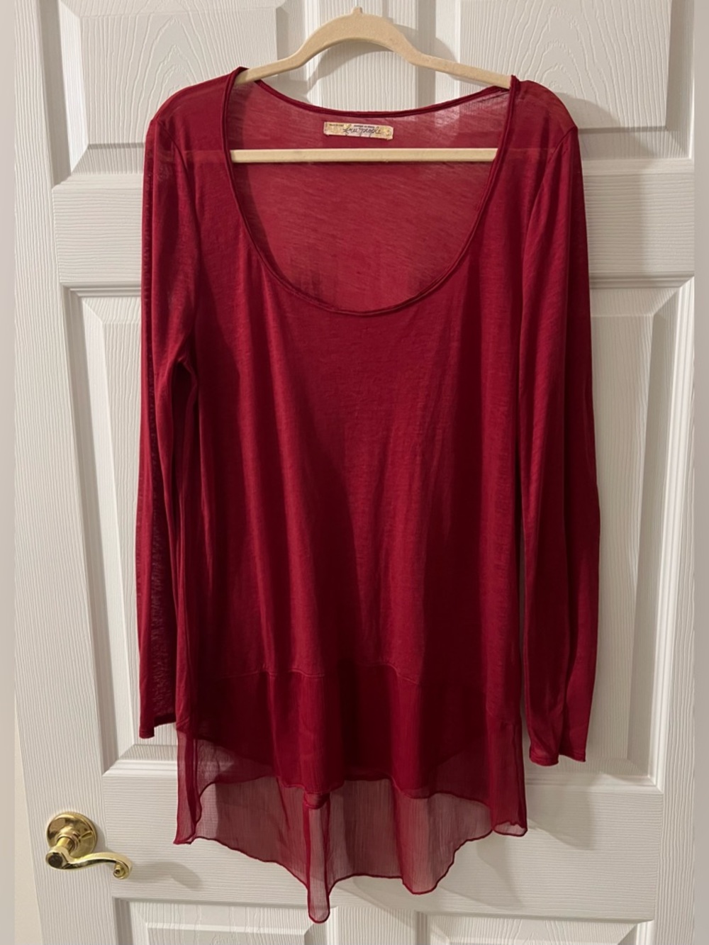 Free People Sheer High-Low Long Sleeve Tunic Top Dress